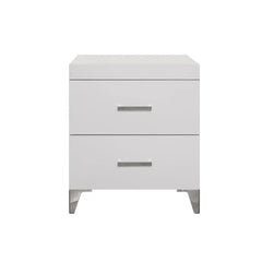 Adarryll 25.02'' Tall 2 - Drawer Nightstand in White Contemporary Style
