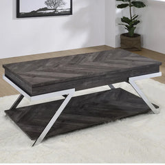 Lift Top Extendable Coffee Table with Storage Contemporary Style in a Shadow Gray Finish
