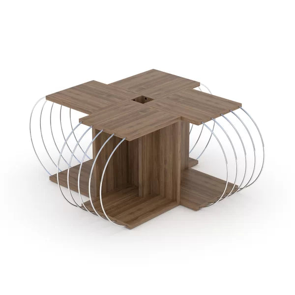 Addieville Pedestal Coffee Table with Storage Contemporary Style