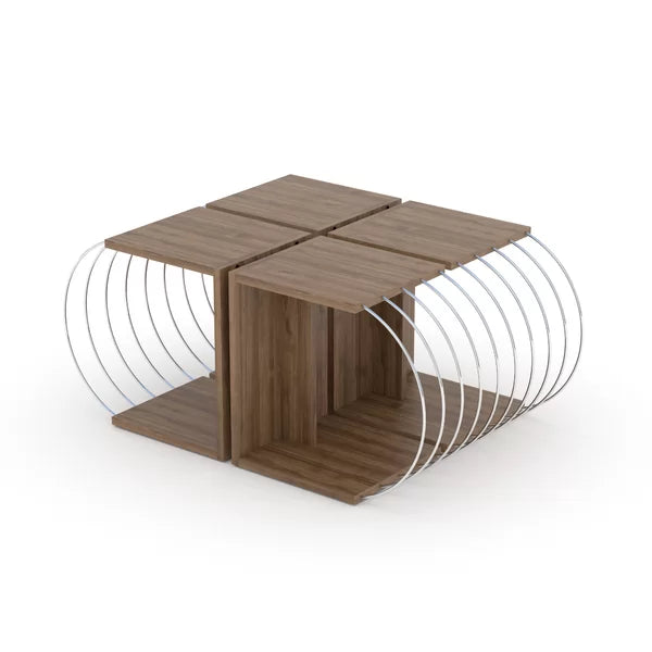 Addieville Pedestal Coffee Table with Storage Contemporary Style