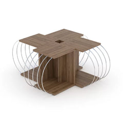 Addieville Pedestal Coffee Table with Storage Contemporary Style