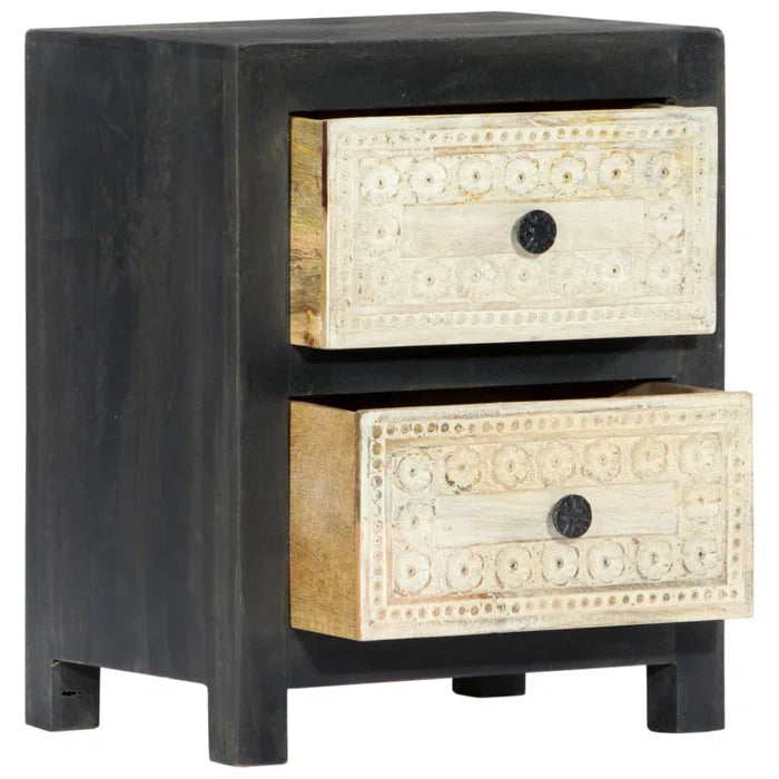 Addison 19.7'' Tall 2 - Drawer Nightstand in Gray/Natural