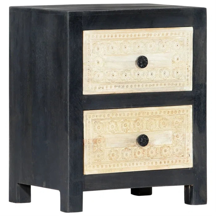 Addison 19.7'' Tall 2 - Drawer Nightstand in Gray/Natural