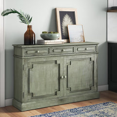 Sage Green Adelbert 55'' Wide 3 Drawer Pine Sideboard