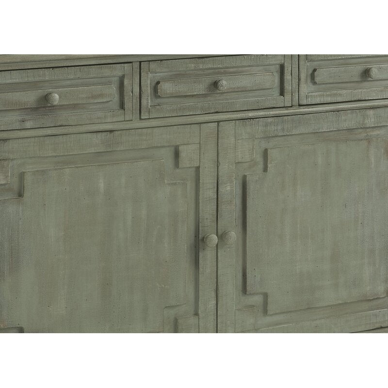 Sage Green Adelbert 55'' Wide 3 Drawer Pine Sideboard