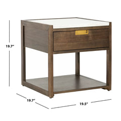 Dark Chocolate Adeline 19.7'' Tall 1 - Drawer Nightstand Provide Ample Bedside Storage