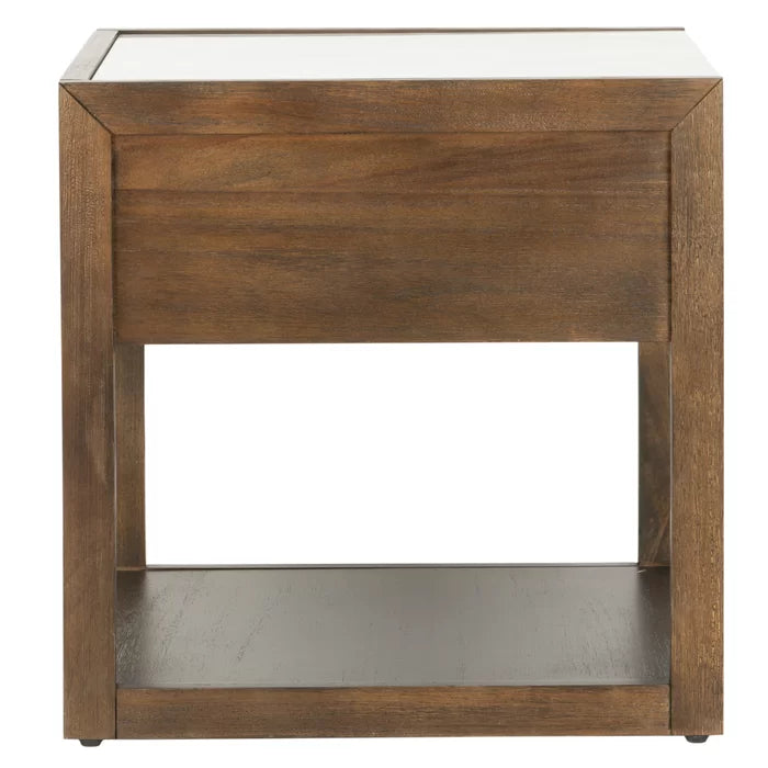 Dark Chocolate Adeline 19.7'' Tall 1 - Drawer Nightstand Provide Ample Bedside Storage