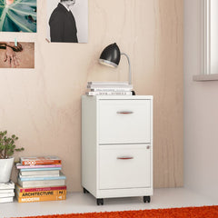 14.25'' Wide 2 -Drawer Mobile Steel Vertical Filing Cabinet Offer Plenty of Storage for Files, Folders, and Office Supplies