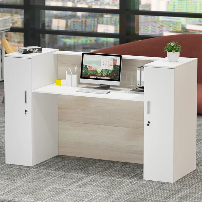 Adepoju 1 Rectangular Wood Reception Desk Modern Style