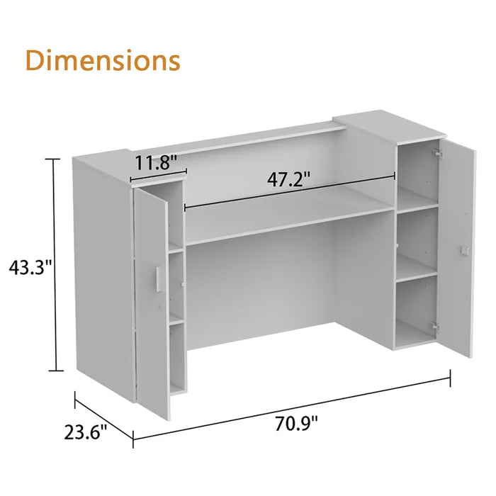 Adepoju 1 Rectangular Wood Reception Desk Modern Style
