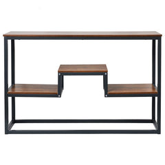 53'' Console Table Multi-Function Storage, this Sizeable Open Bookcase is Perfect for Living Room, Bedroom, and Office