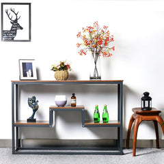 53'' Console Table Multi-Function Storage, this Sizeable Open Bookcase is Perfect for Living Room, Bedroom, and Office