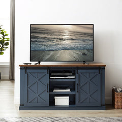 TV Stand for TVs up to 65" Adds Extra Storage Space and Just The Right Amount Of Coastal Farmhouse Charm in Your Den Or Family Room