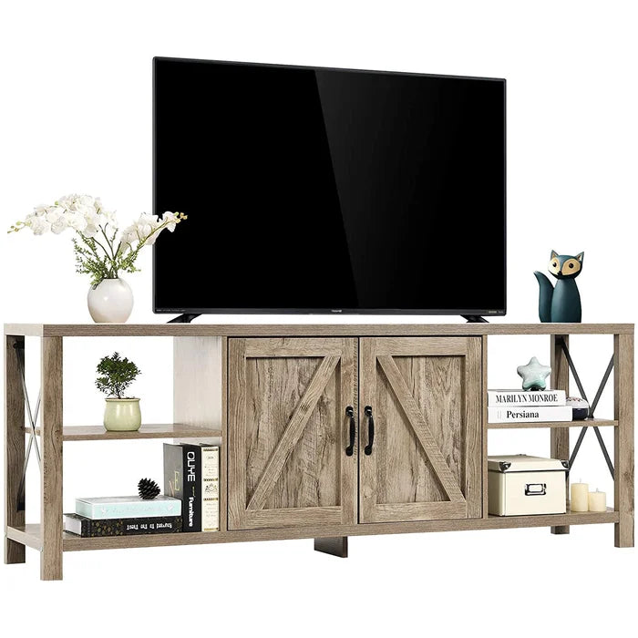 Gray Agis TV Stand for TVs up to 78" Super Sturdy Structure Made of High Graded Density