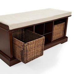 Mahogany Cubby Storage Bench Great Way To Organize your Entryway Without Sacrificing Aesthetics Six Open Cubbies