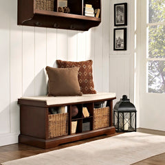 Mahogany Cubby Storage Bench Great Way To Organize your Entryway Without Sacrificing Aesthetics Six Open Cubbies