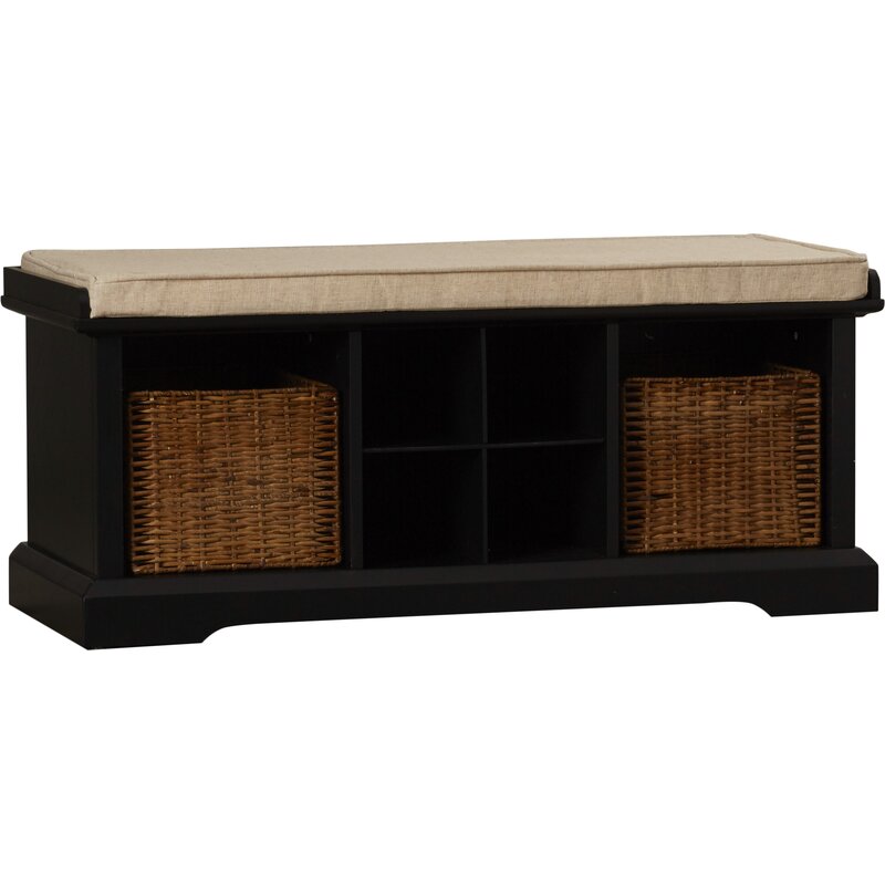Black Cubby Storage Bench Great Way To Organize your Entryway Without Sacrificing Aesthetics Six Open Cubbies Offer