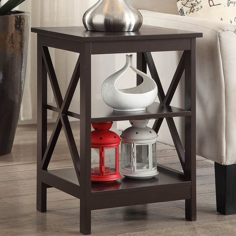 End Table Traditional Space Displaying a Clean Lined Silhouette and X-shaped