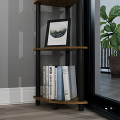 1 Knotty Oak Ahnari 58'' H x 11.7'' W Plastic Corner Bookcase