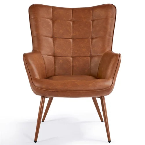 Aichele 28'' Wide Tufted Wingback Chair Engineered Wood and Steel