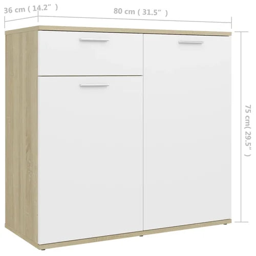 White Sonama Oak Ailanny 29.53'' Tall 2 Door Accent Cabinet Indoor Design