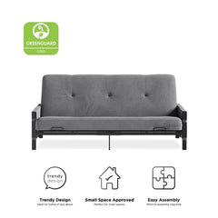 Aileny Full 76'' Wide Tufted Back Futon And Mattress with Storage Design