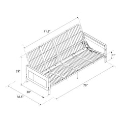 Aileny Full 76'' Wide Tufted Back Futon And Mattress with Storage Design