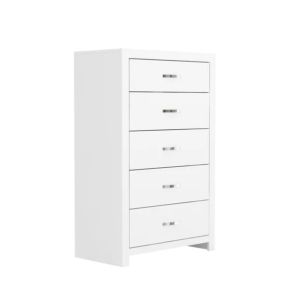 Matt White Aimaan 5 Drawer 29.6'' W Chest Provide Storage Space