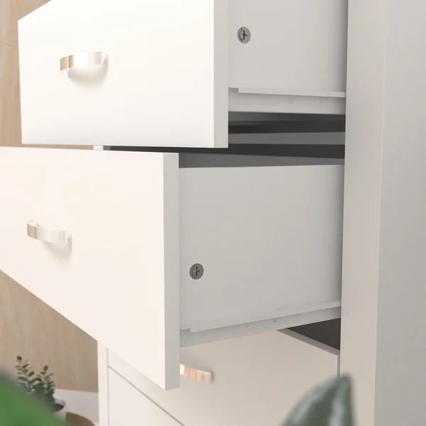 Matt White Aimaan 5 Drawer 29.6'' W Chest Provide Storage Space