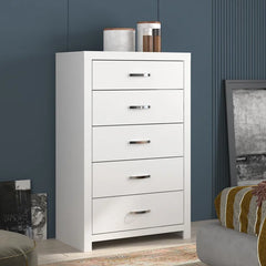 Matt White Aimaan 5 Drawer 29.6'' W Chest Provide Storage Space