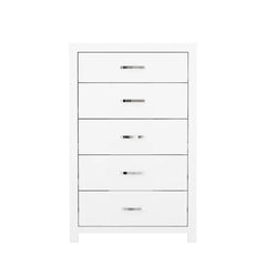 Matt White Aimaan 5 Drawer 29.6'' W Chest Provide Storage Space