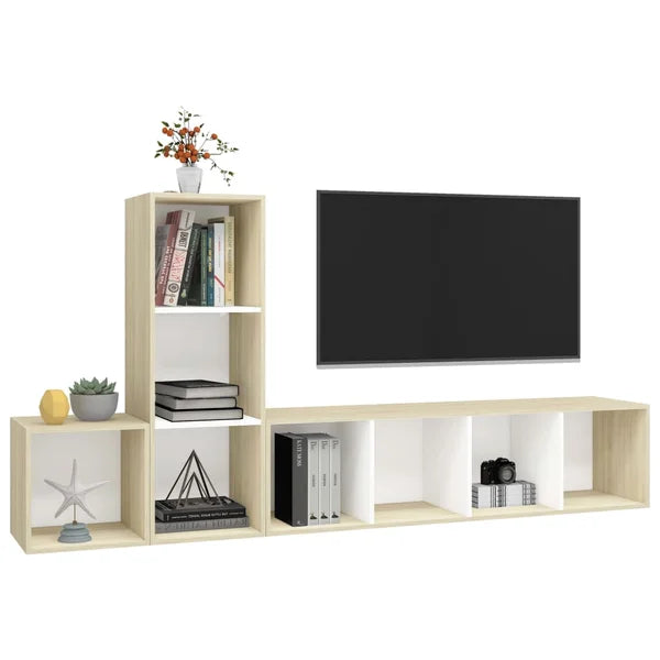 White Hartlyn TV Stand for TVs up to 55" Offer Plenty of Space Two Spacious Drawers