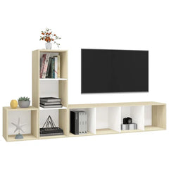 White Hartlyn TV Stand for TVs up to 55" Offer Plenty of Space Two Spacious Drawers