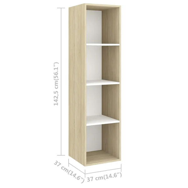 White/Sonoma Oak Aimee-May Floating Entertainment Center for TVs up to 65"