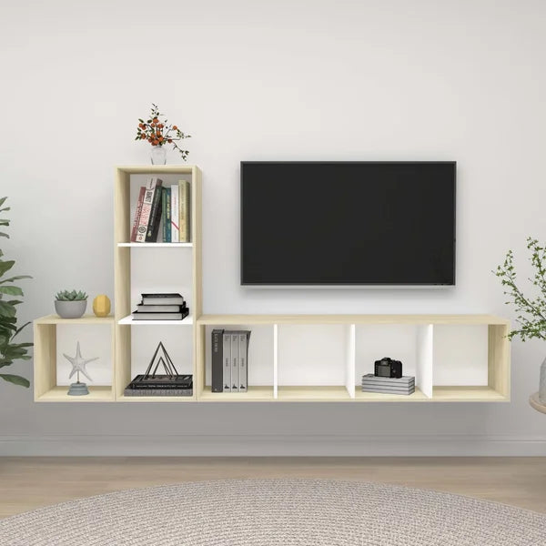 White Hartlyn TV Stand for TVs up to 55" Offer Plenty of Space Two Spacious Drawers