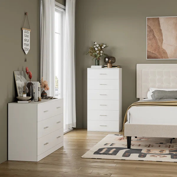 Solid Wood Ajena 6 Drawer 23.6'' W Chest Six Deep Drawers Perfect Organize