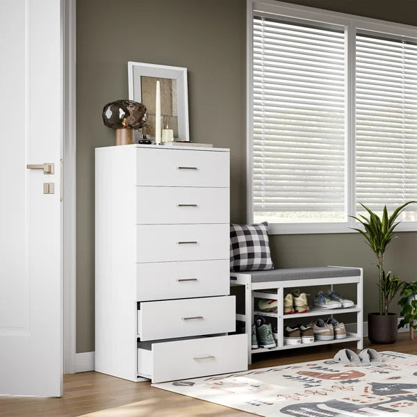 Solid Wood Ajena 6 Drawer 23.6'' W Chest Six Deep Drawers Perfect Organize