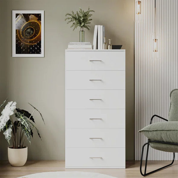 Solid Wood Ajena 6 Drawer 23.6'' W Chest Six Deep Drawers Perfect Organize
