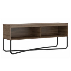 Ajeta TV Stand for TVs up to 48" Walnut Manufactured Wood and Black Steel