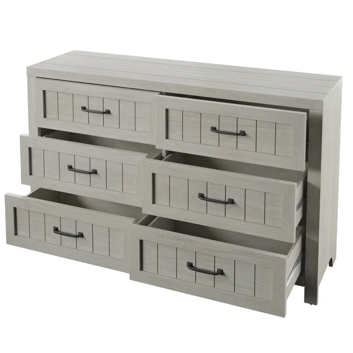 Fairfax Oak Akeal 6 Drawer 52'' W Double Dresser