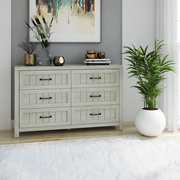 Fairfax Oak Akeal 6 Drawer 52'' W Double Dresser Plenty Storage