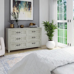 Fairfax Oak Akeal 6 Drawer 52'' W Double Dresser
