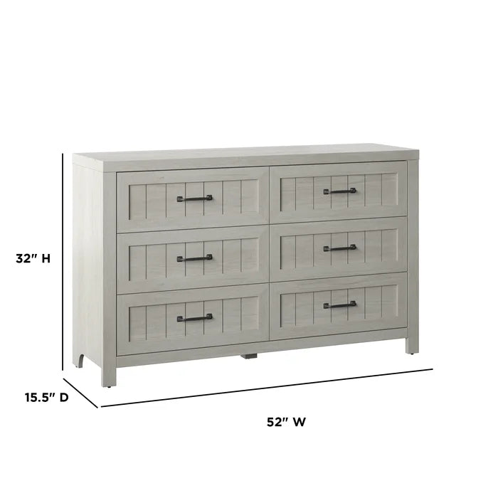 Fairfax Oak Akeal 6 Drawer 52'' W Double Dresser