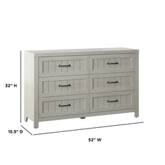 Fairfax Oak Akeal 6 Drawer 52'' W Double Dresser