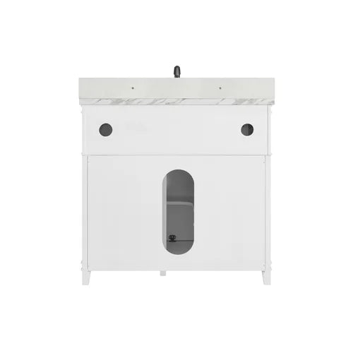 Akili 37" W x 22" D x 35.5" H Single Bathroom Vanity Antique pewter finished