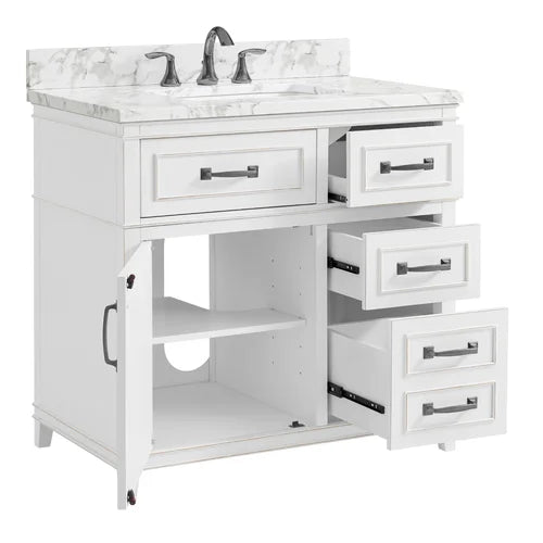 Akili 37" W x 22" D x 35.5" H Single Bathroom Vanity Antique pewter finished