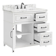 Akili 37" W x 22" D x 35.5" H Single Bathroom Vanity Antique pewter finished