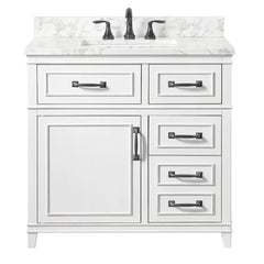 Akili 37" W x 22" D x 35.5" H Single Bathroom Vanity Antique pewter finished