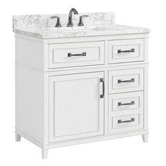 Akili 37" W x 22" D x 35.5" H Single Bathroom Vanity Antique pewter finished