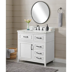 Akili 37" W x 22" D x 35.5" H Single Bathroom Vanity Antique pewter finished